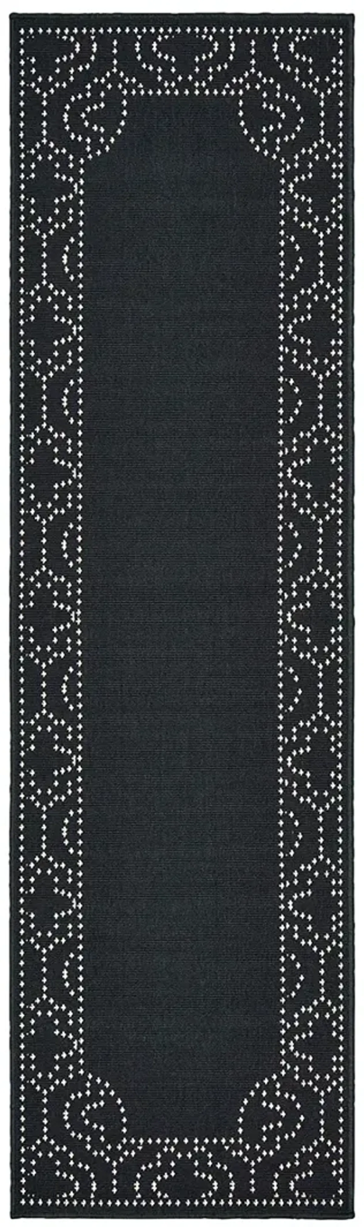 Marina 2'3" x 7'6" Black Rug