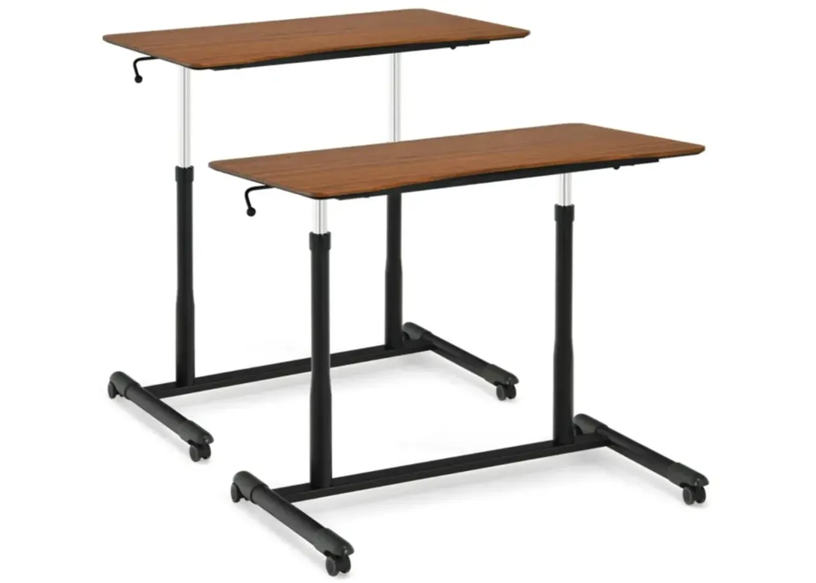 Hivvago Height Adjustable Computer Desk Sit to Stand Rolling Notebook Table