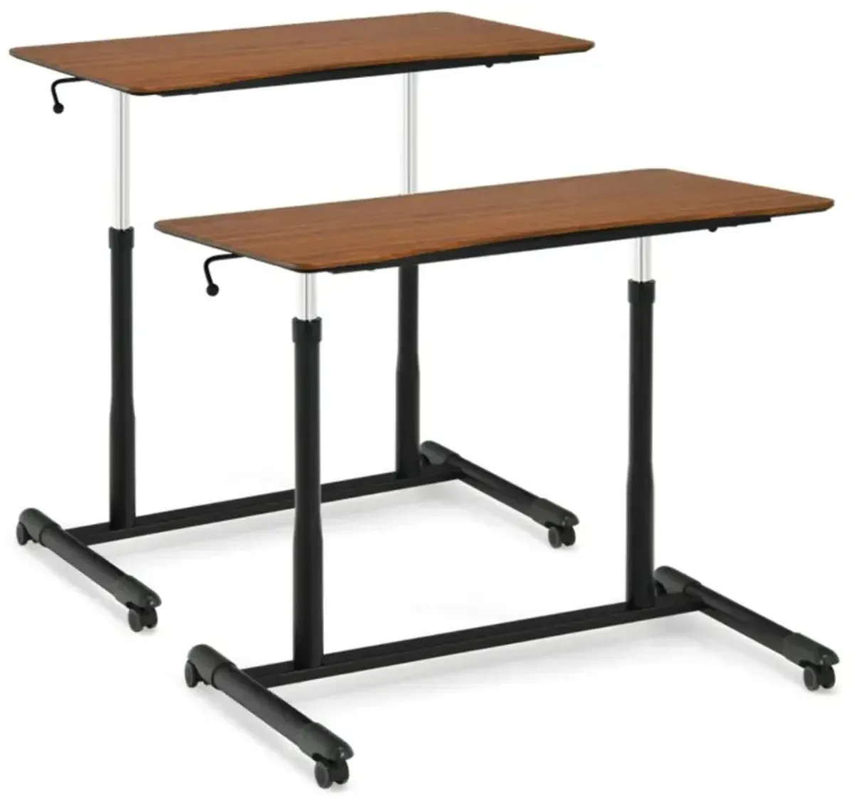 Hivvago Height Adjustable Computer Desk Sit to Stand Rolling Notebook Table