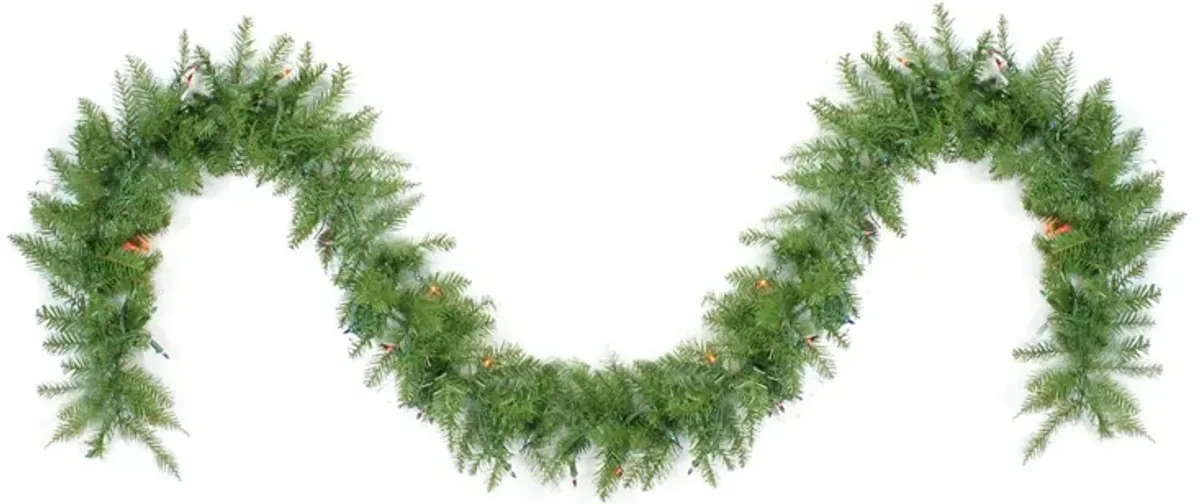 9' x 10" Pre-Lit Northern Pine Artificial Christmas Garland - Multi Color Lights