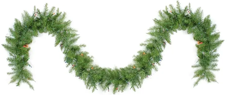 9' x 10" Pre-Lit Northern Pine Artificial Christmas Garland - Multi Color Lights