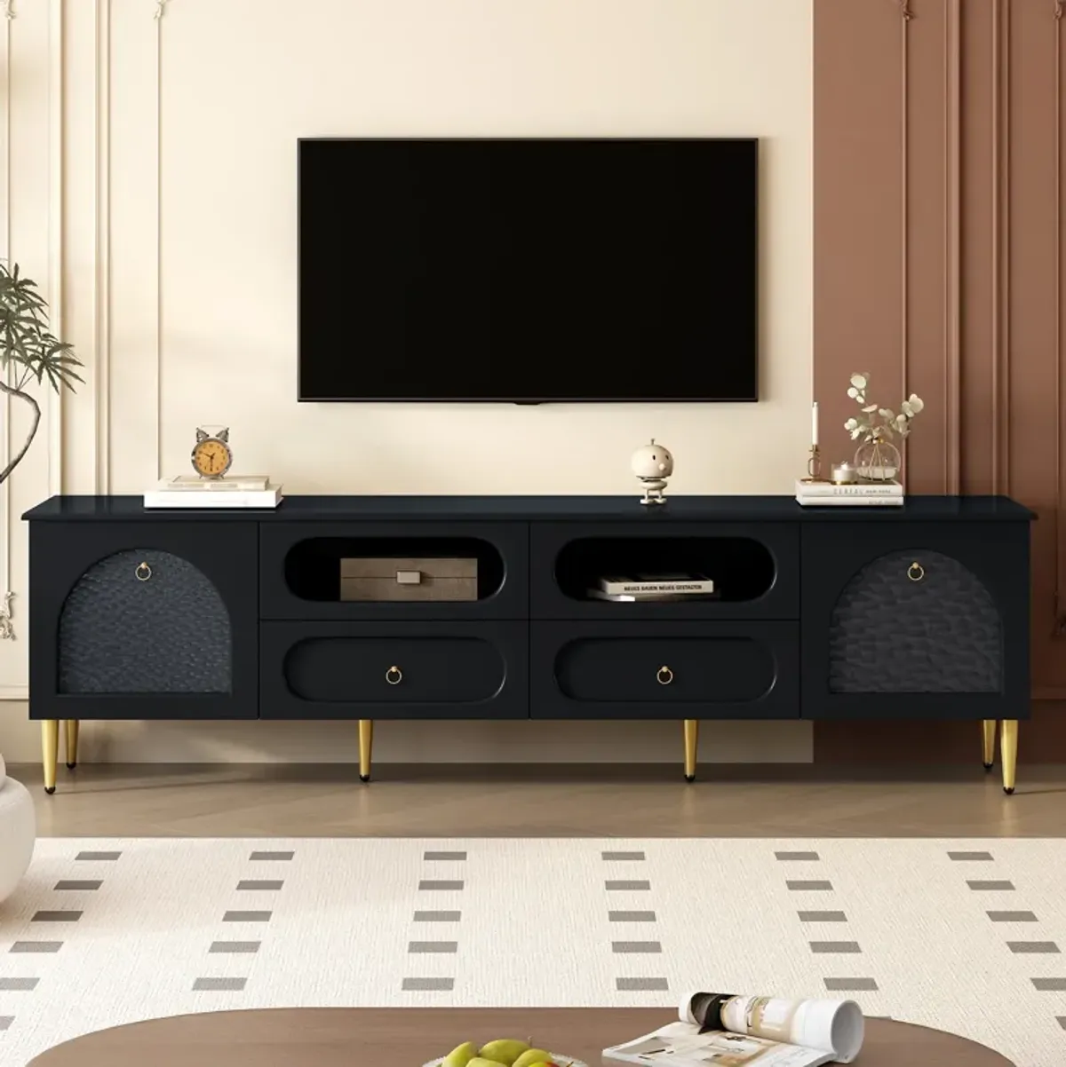 Merax Retro TV Stand Media Console Cabinet