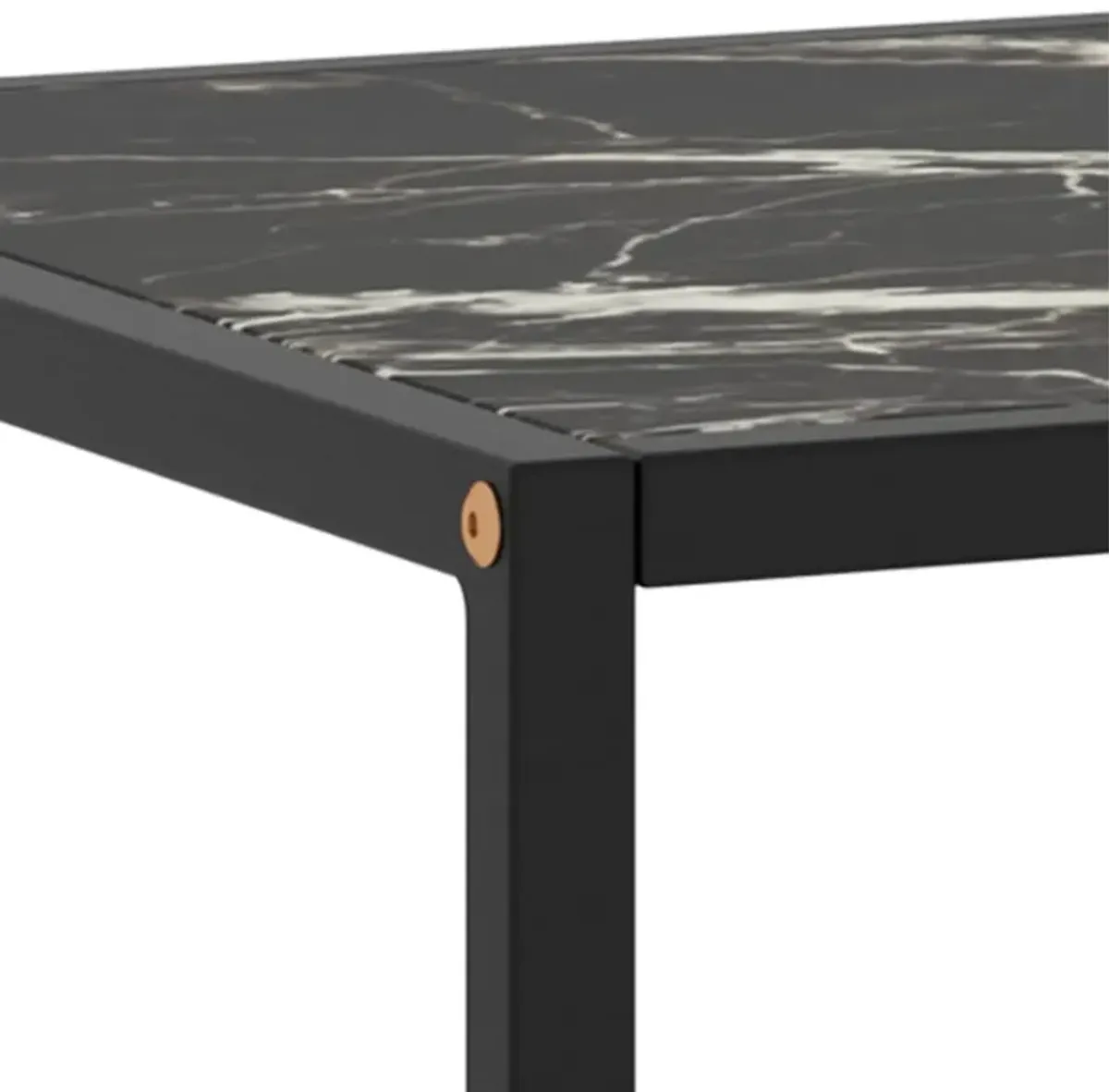 vidaXL Tea Table Black with Black Marble Glass 39.4"x19.7"x13.8"