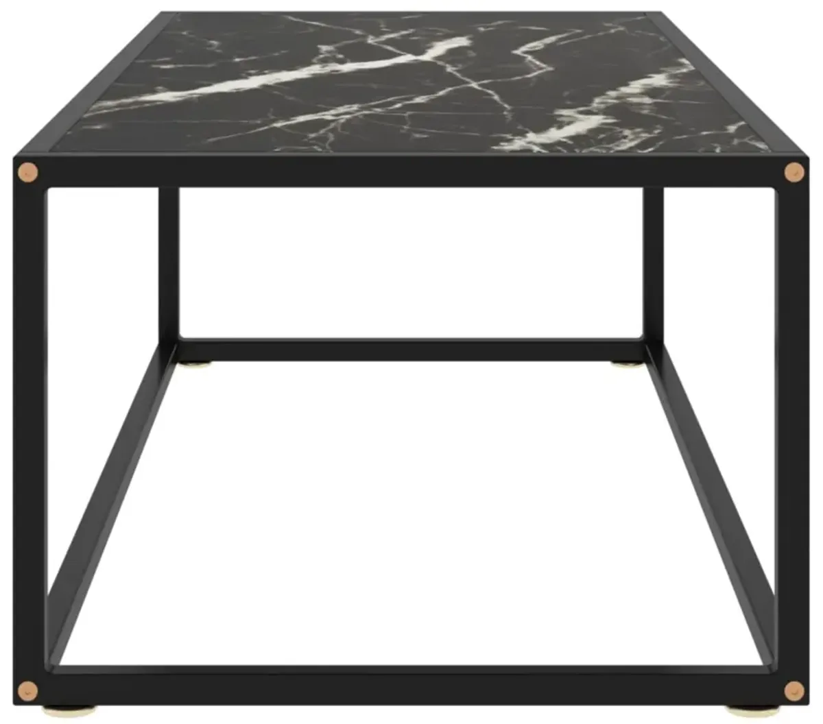 vidaXL Tea Table Black with Black Marble Glass 39.4"x19.7"x13.8"