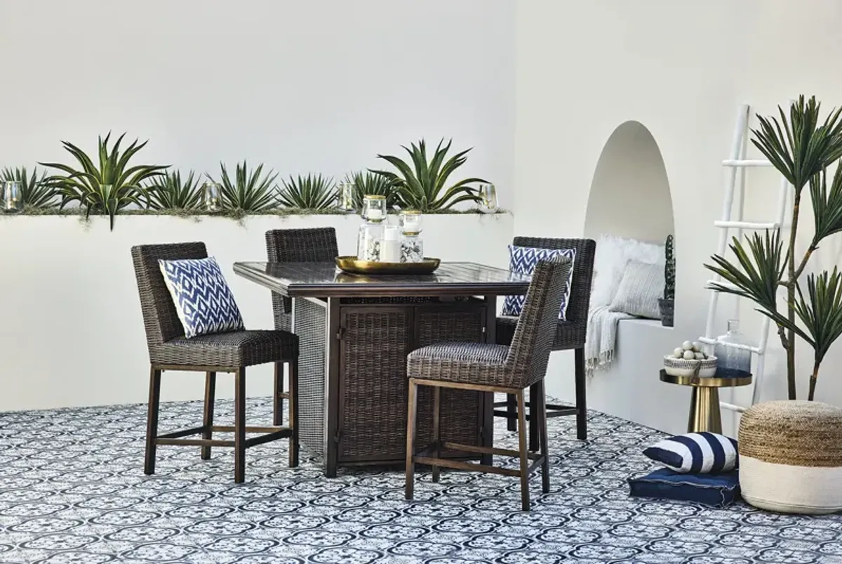 Paradise Trail Outdoor Counter Height Dining Table Set