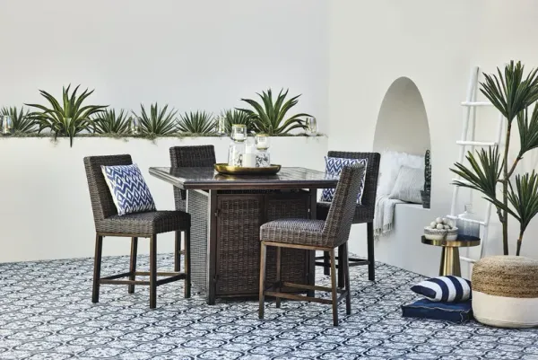 Paradise Trail Outdoor Counter Height Dining Table Set