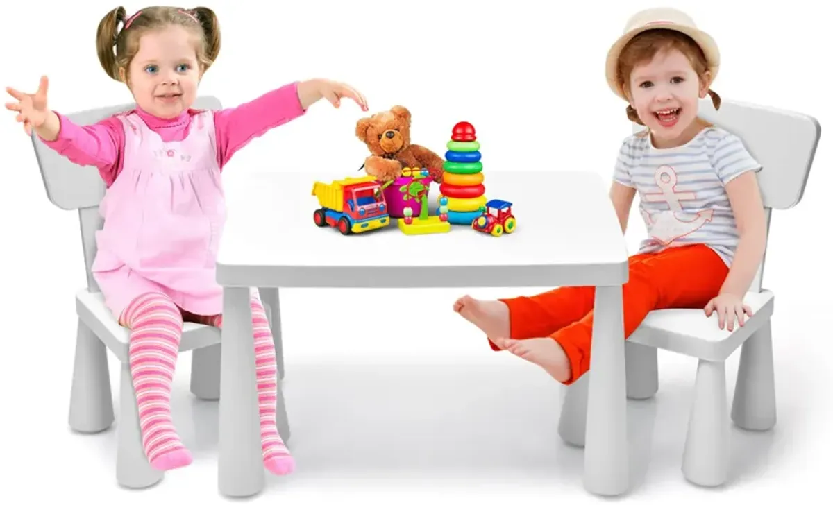 3 Pieces Toddler Multi Activity Play Dining Study Kids Table and Chair Set