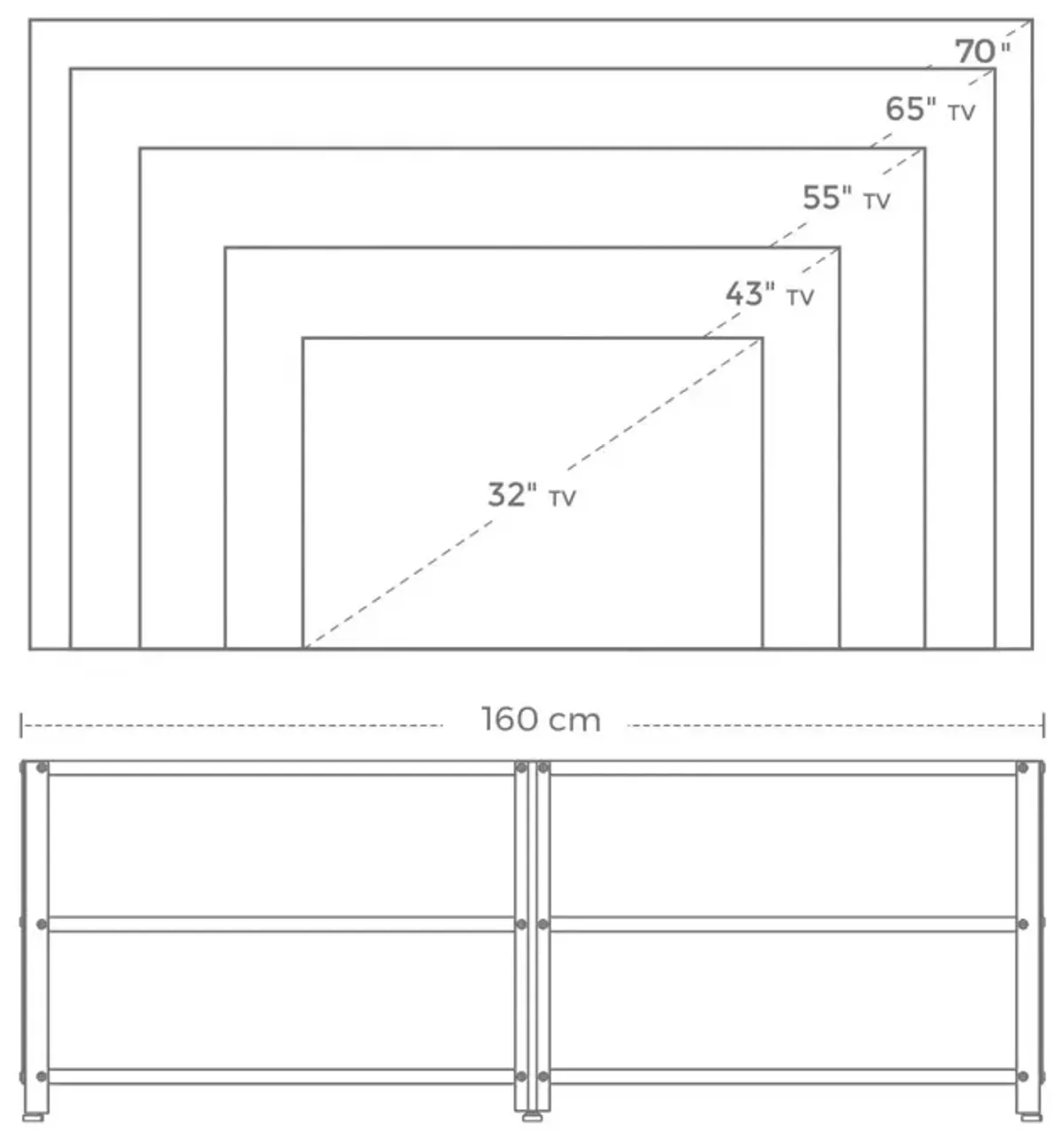 3-Tier TV Table with Storage Shelves - Practical Entertainment Center with Ample Storage