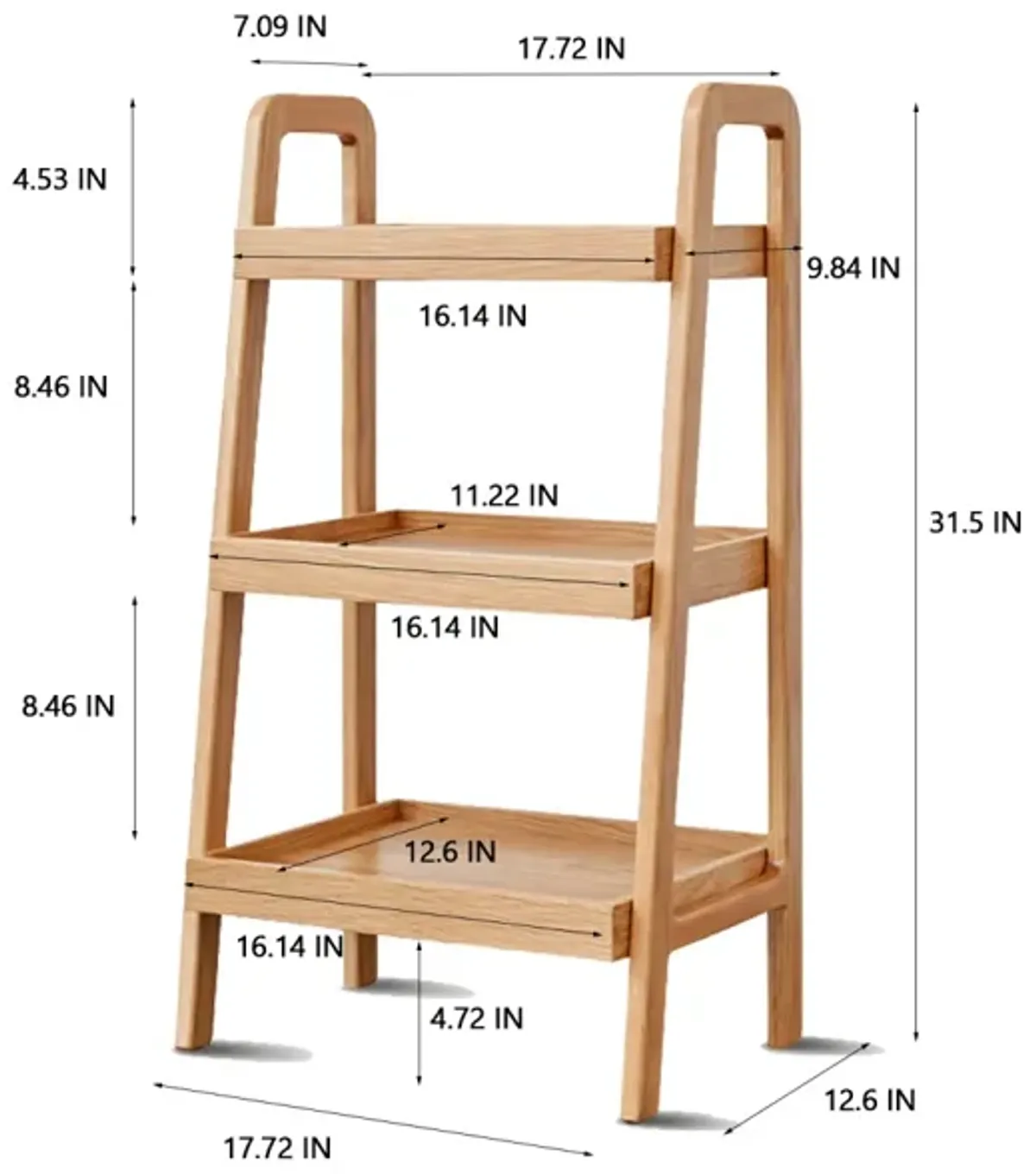 Storage Bench, 3-Tier Beech Wood Shoe Rack for Entryway