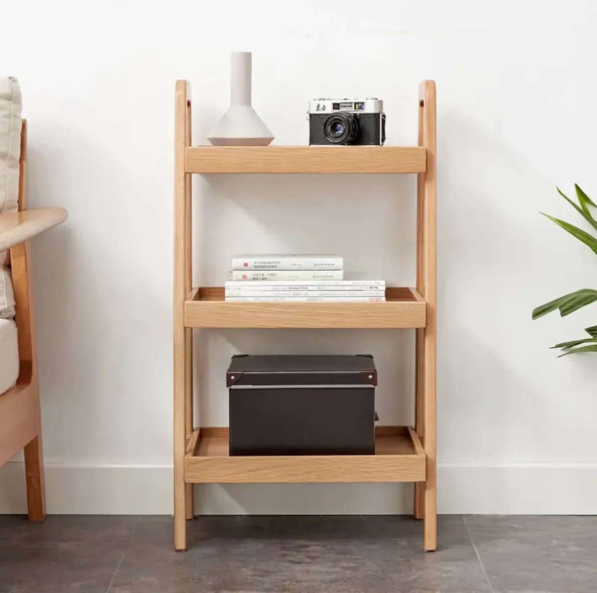 Storage Bench, 3-Tier Beech Wood Shoe Rack for Entryway