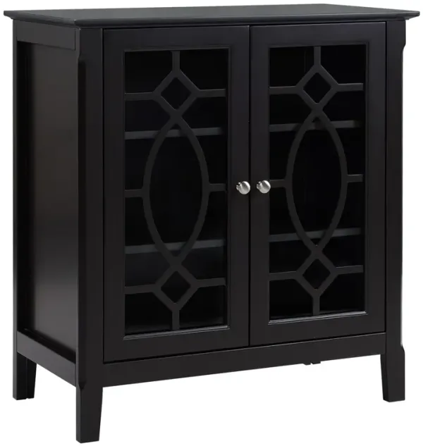 Espresso Dining Storage: Display Cabinet with Glass Doors