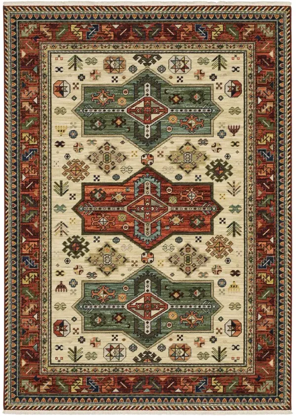 Lilihan 6'7" x 9'6" Red Rug