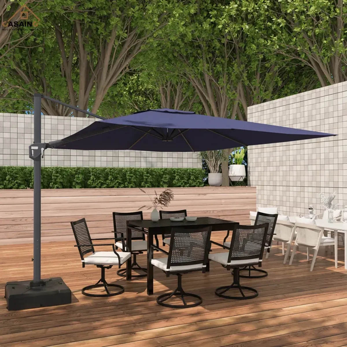 11FT Square Cantilever Patio Umbrella (with Base)