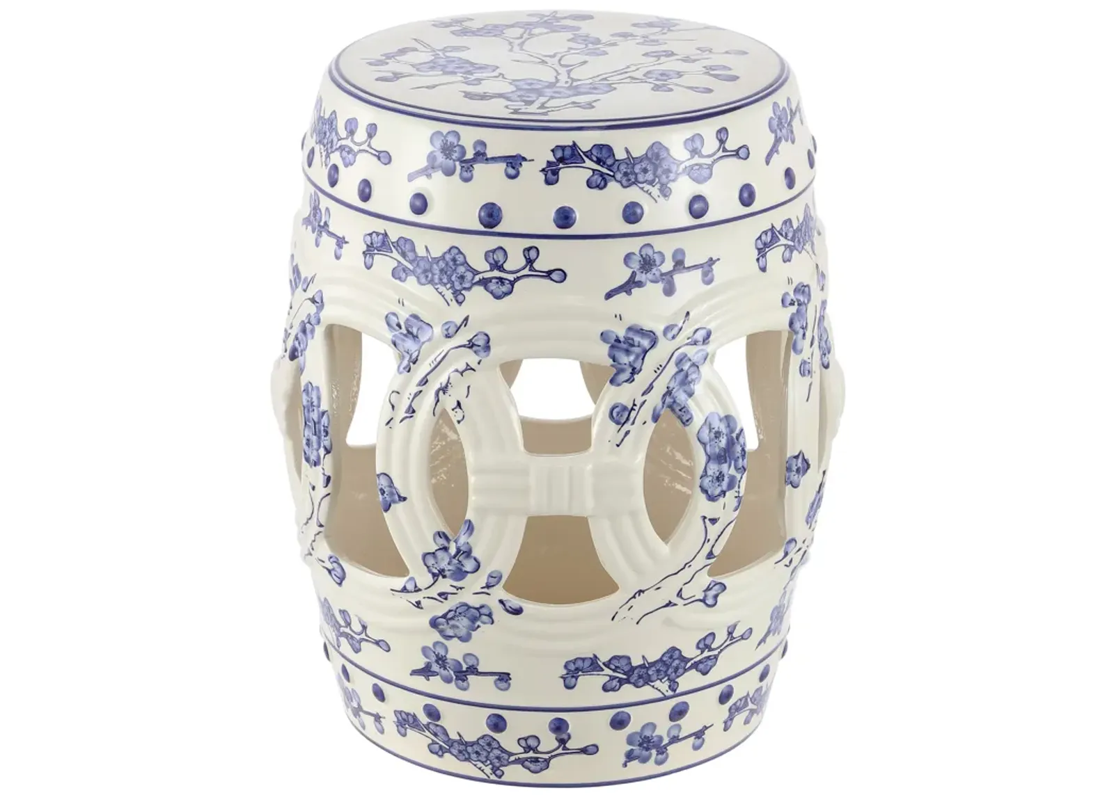 Lucky Coins Chinese Ceramic Drum Garden Stool