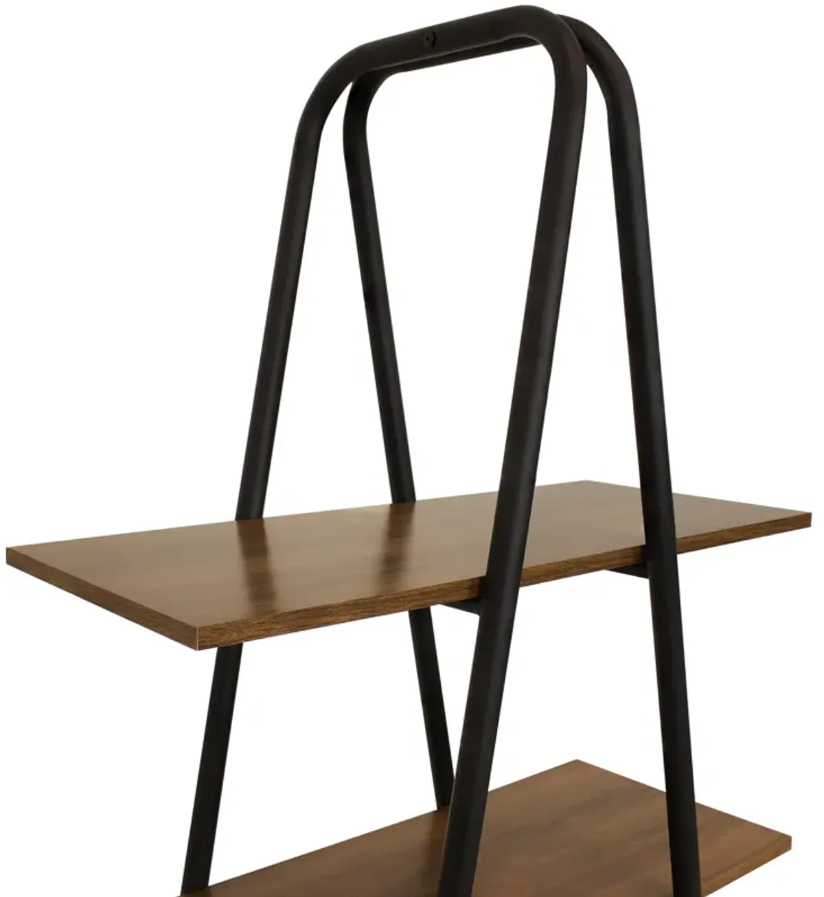 Sunnydaze 4-Tier Industrial-Style Ladder Bookshelf - Brown