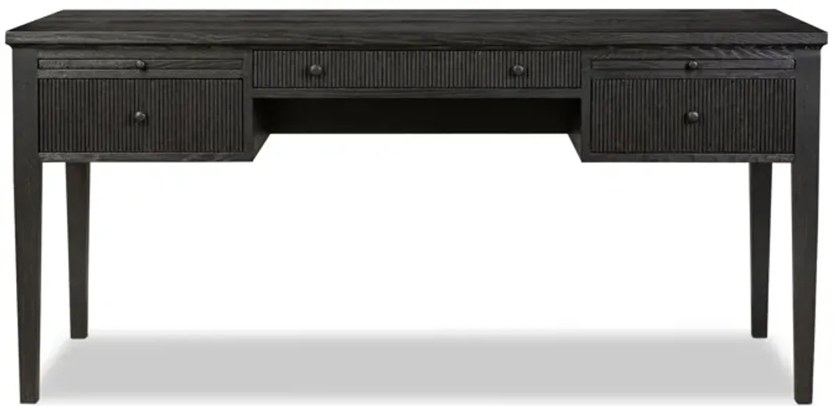 Bush Distressed Black Oak Desk