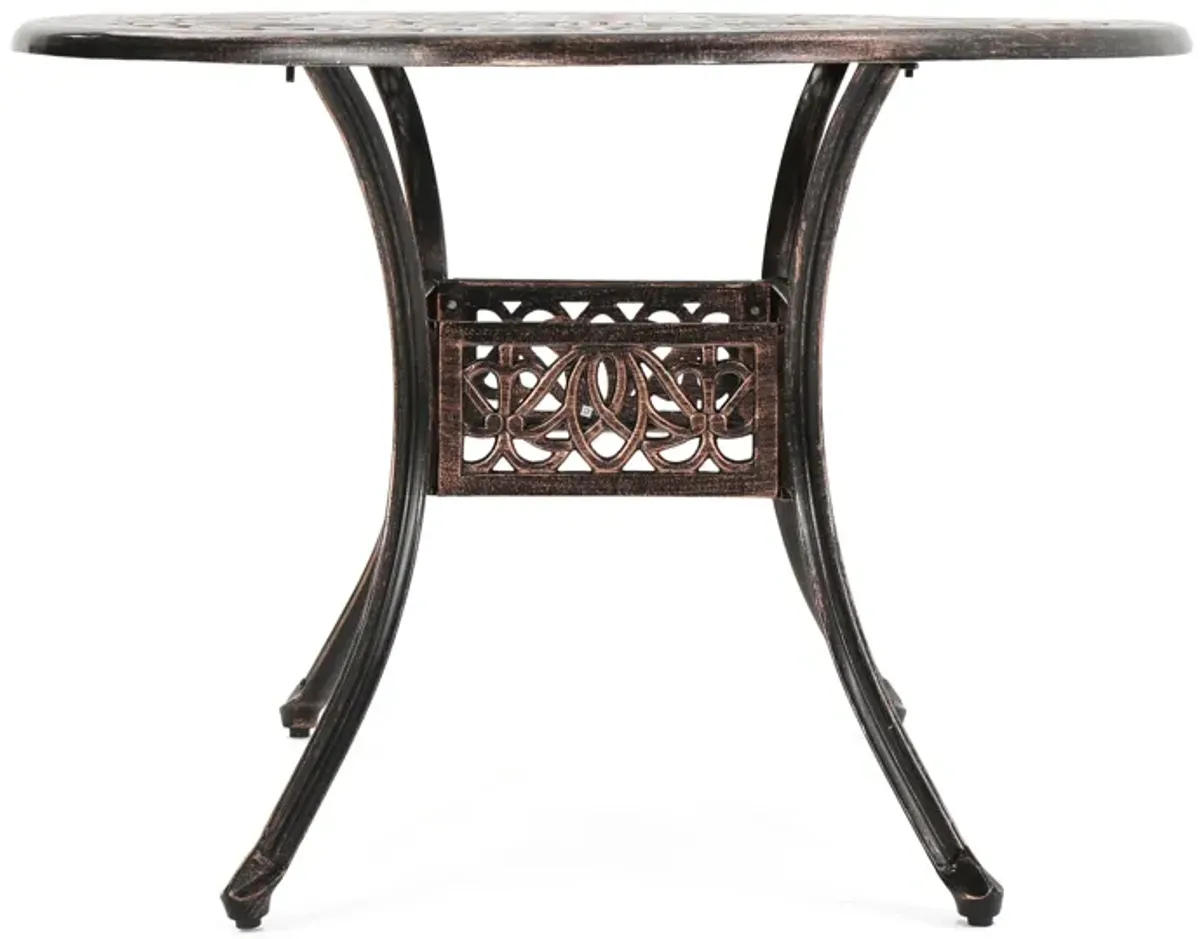 Timeless Cast Aluminum Outdoor Dining Table for Six