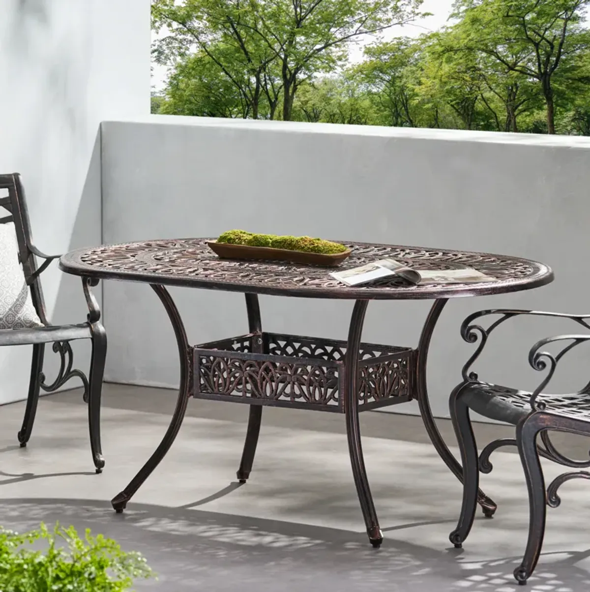 Timeless Cast Aluminum Outdoor Dining Table for Six