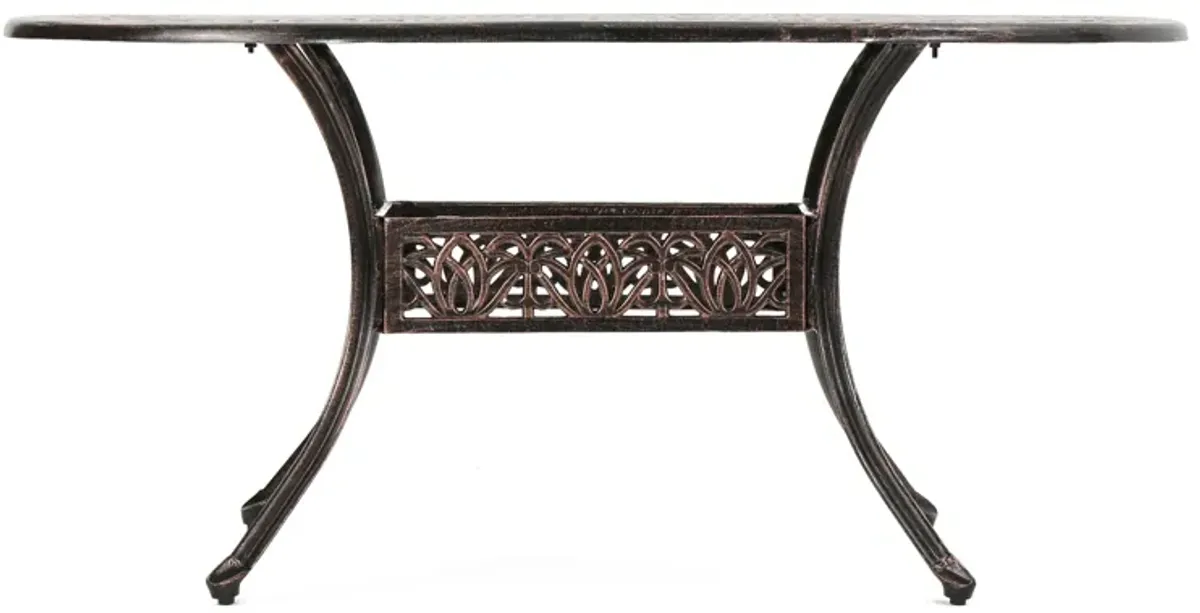 Streamdale Timeless Cast Aluminum Outdoor Dining Table for Six