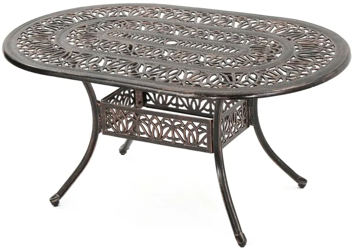 Timeless Cast Aluminum Outdoor Dining Table for Six