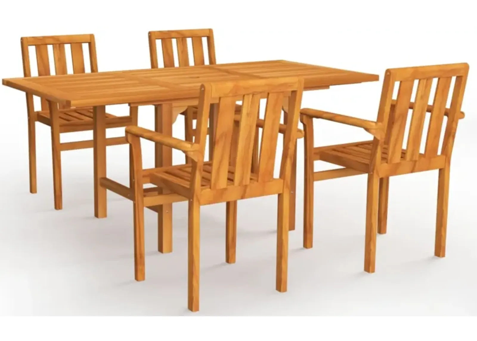 vidaXL 5 Piece Garden Dining Set Solid Teak Wood