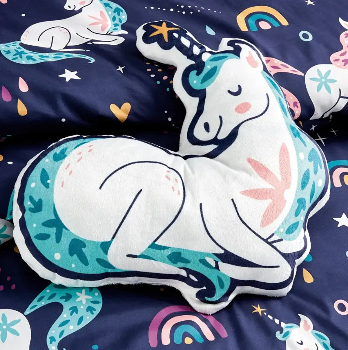 MarCielo Kids Girls Boys Comforter Set Magic Unicorn.