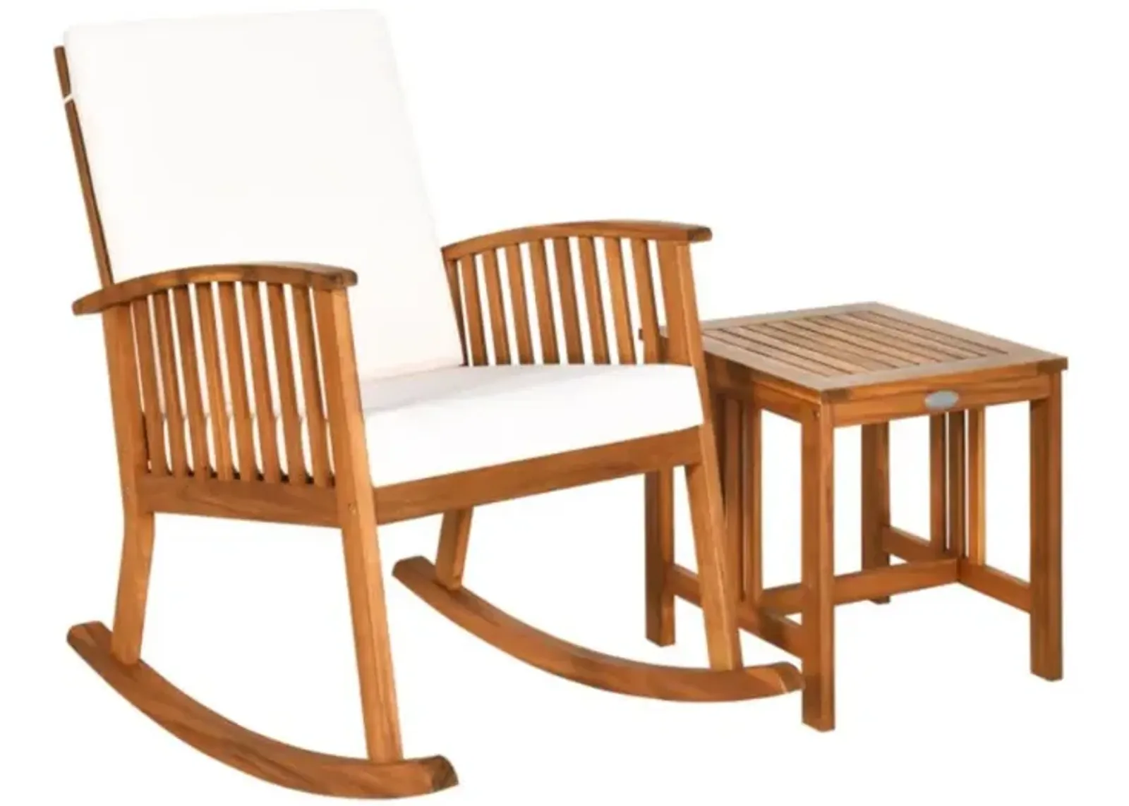 Hivvago 2 Pieces Acacia Wood Patio Rocking Chair Table Set