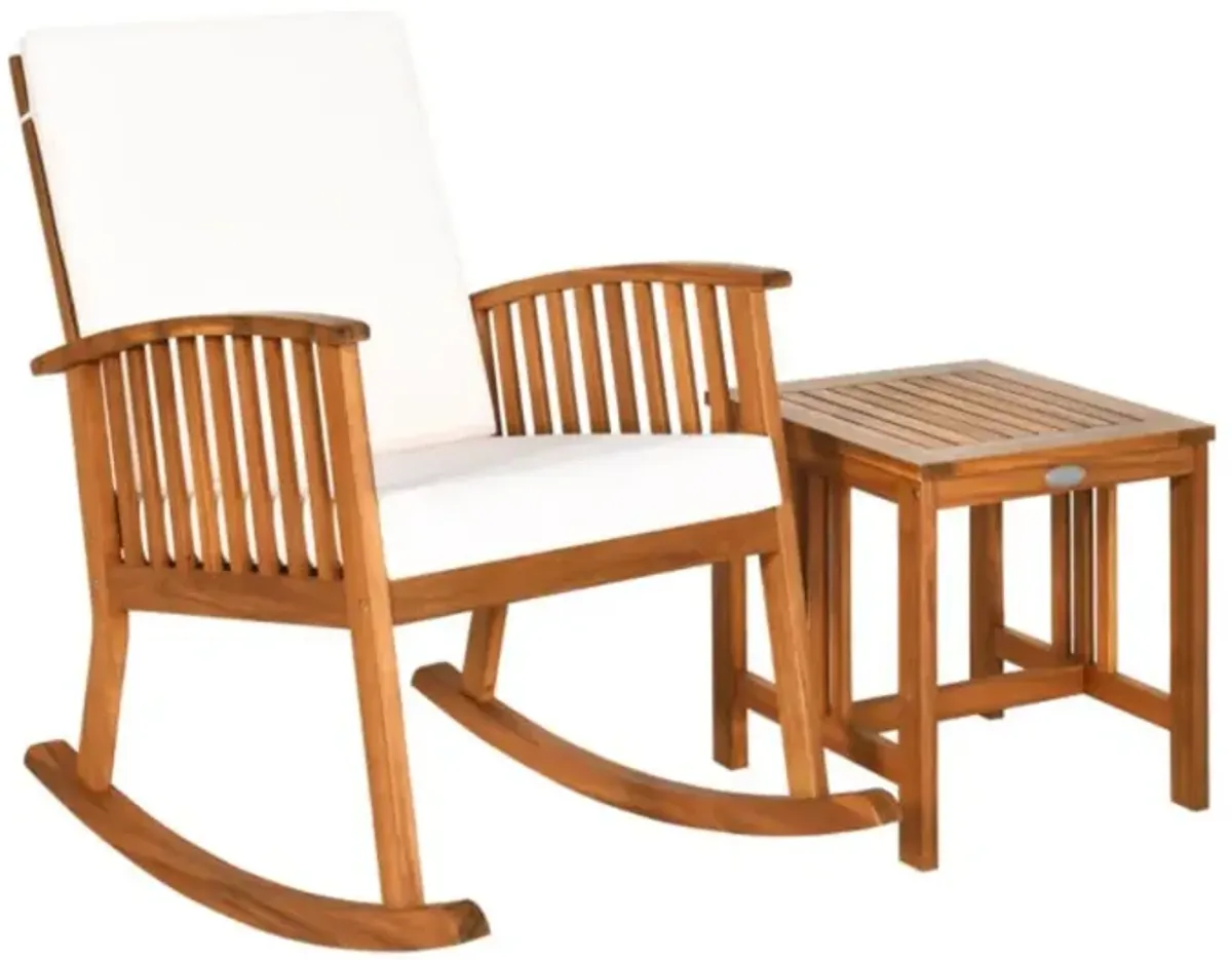 Hivvago 2 Pieces Acacia Wood Patio Rocking Chair Table Set