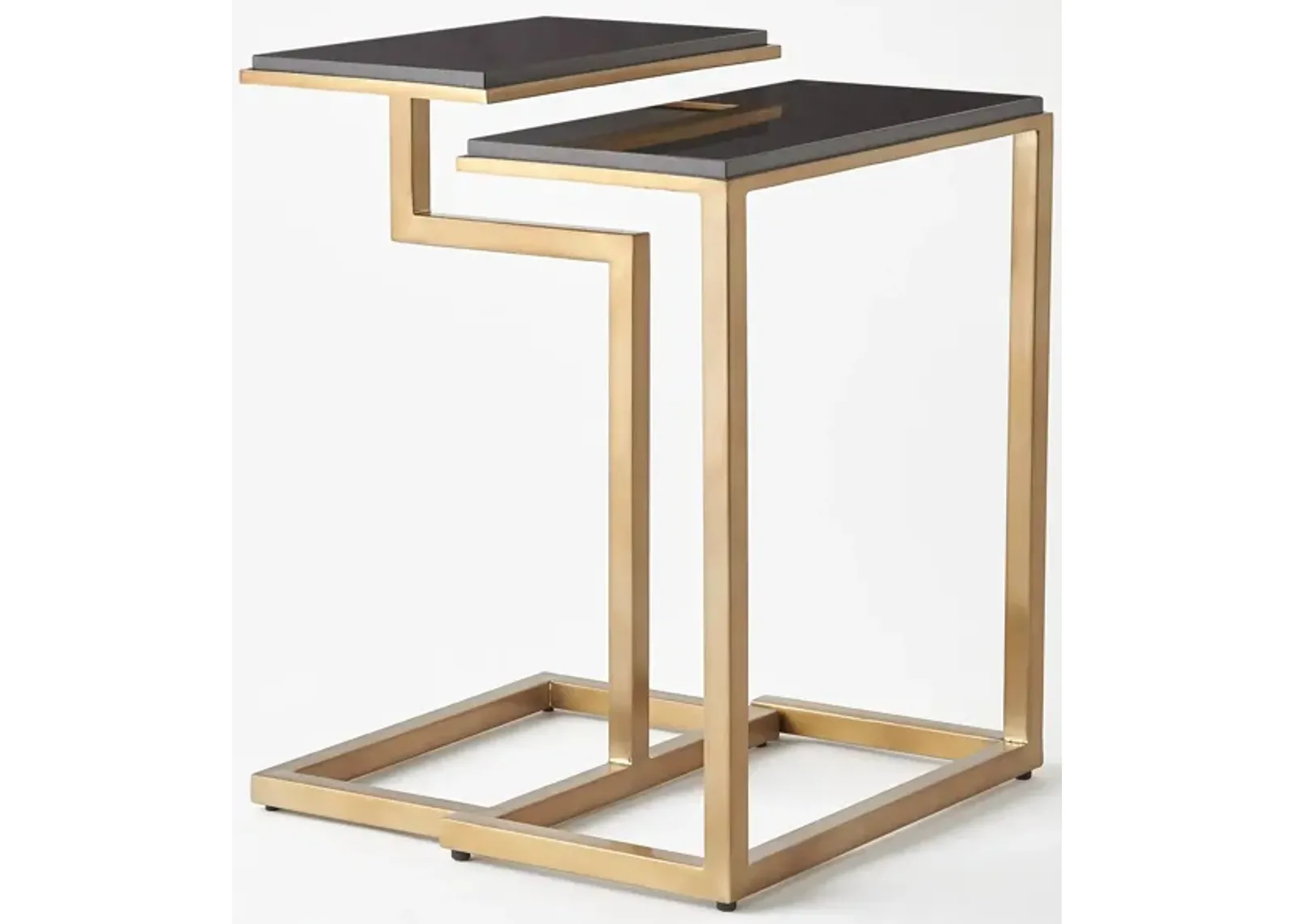 Set of 2 C-Nesting Tables in Brass