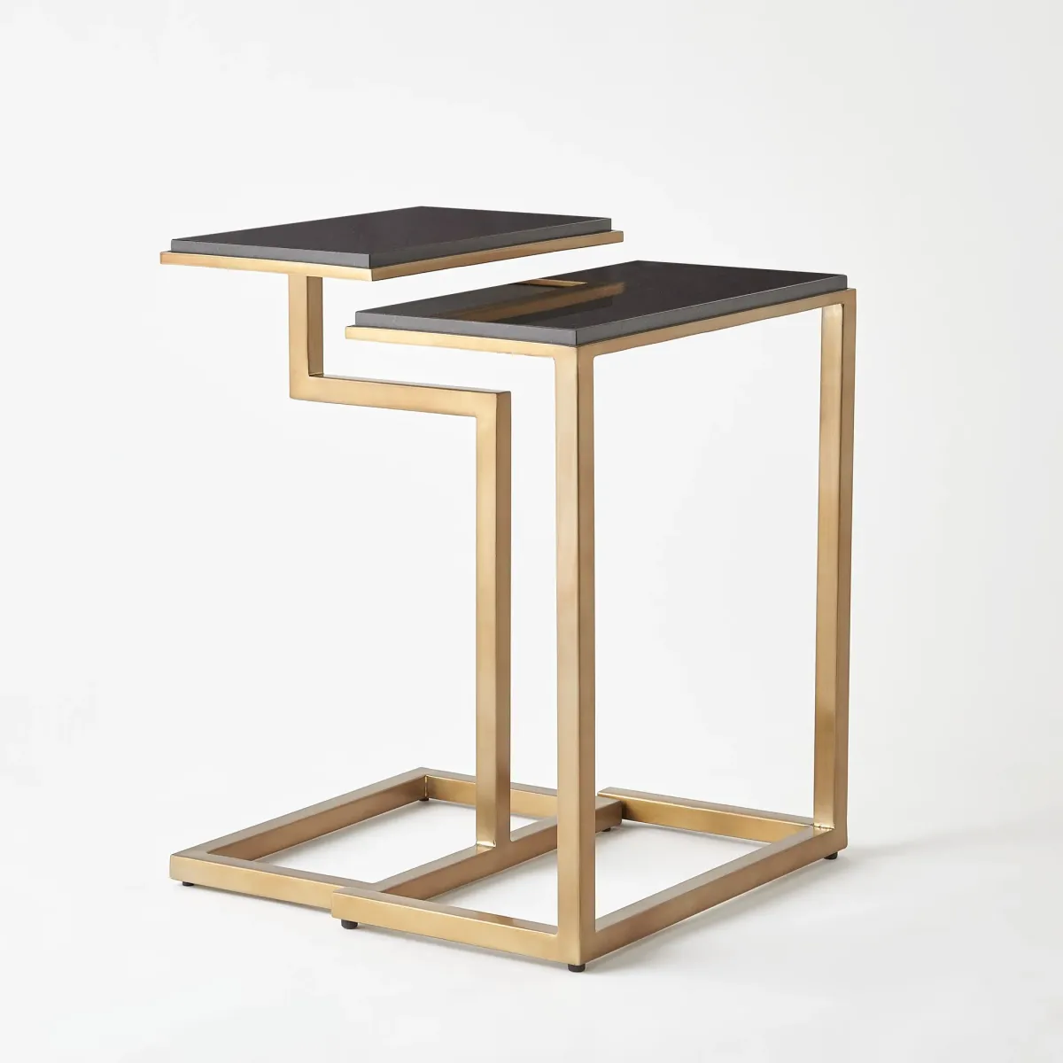 Set of 2 C-Nesting Tables in Brass