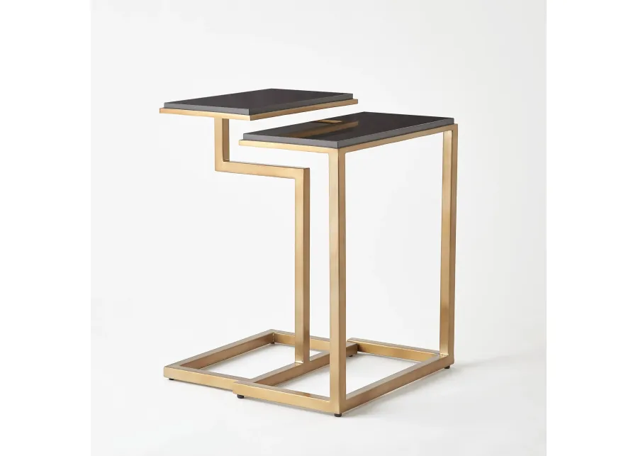 Set of 2 C-Nesting Tables in Brass