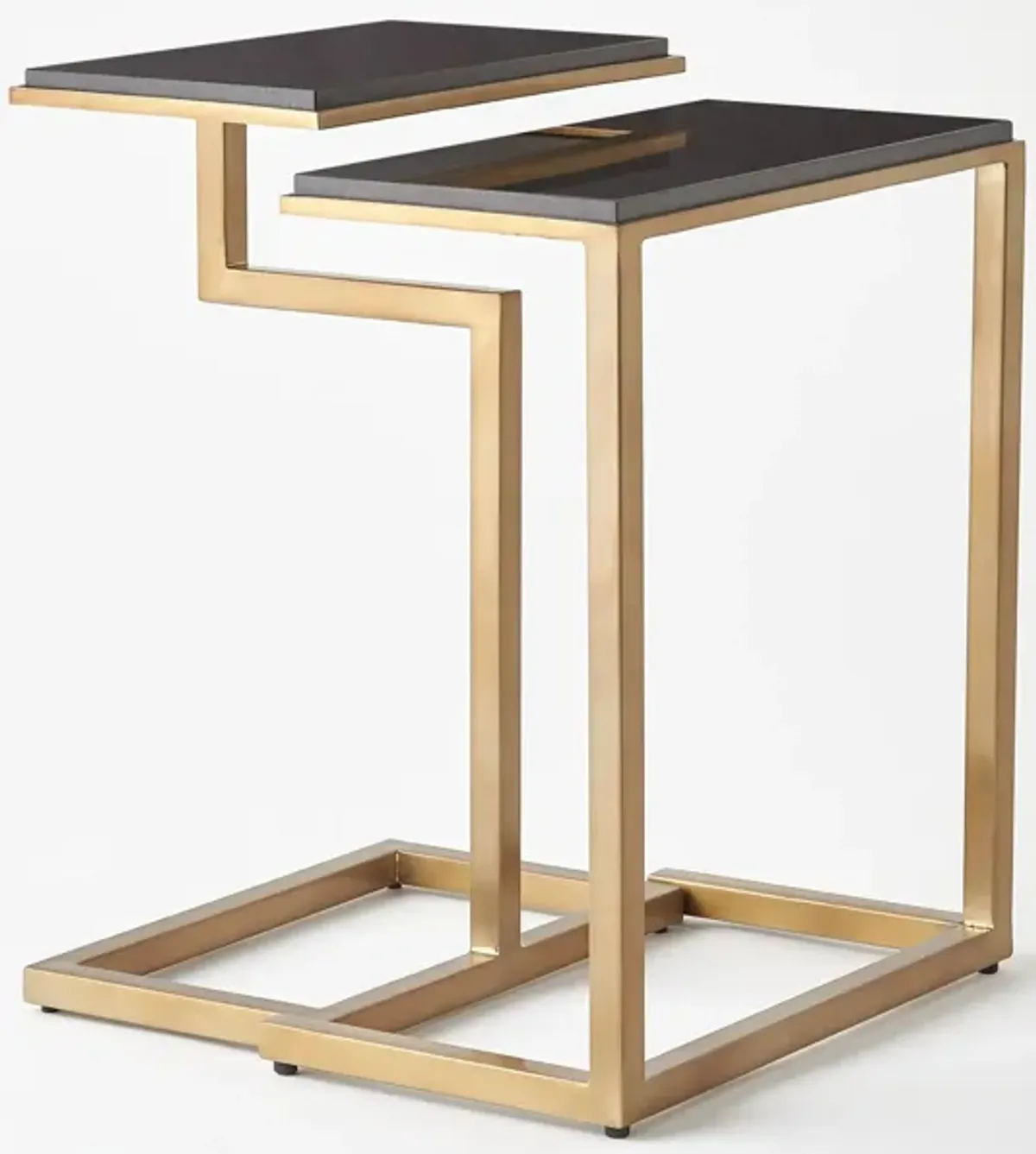 Set of 2 C-Nesting Tables in Brass