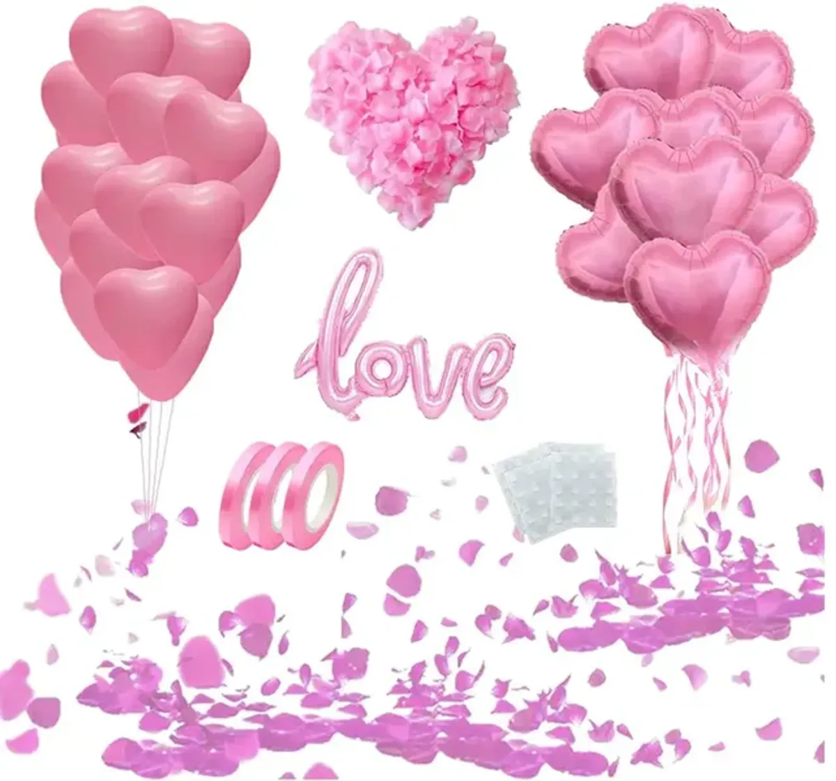 50 Pcs Pink Petals for Valentines Day,Propose Marriage,Wedding Party