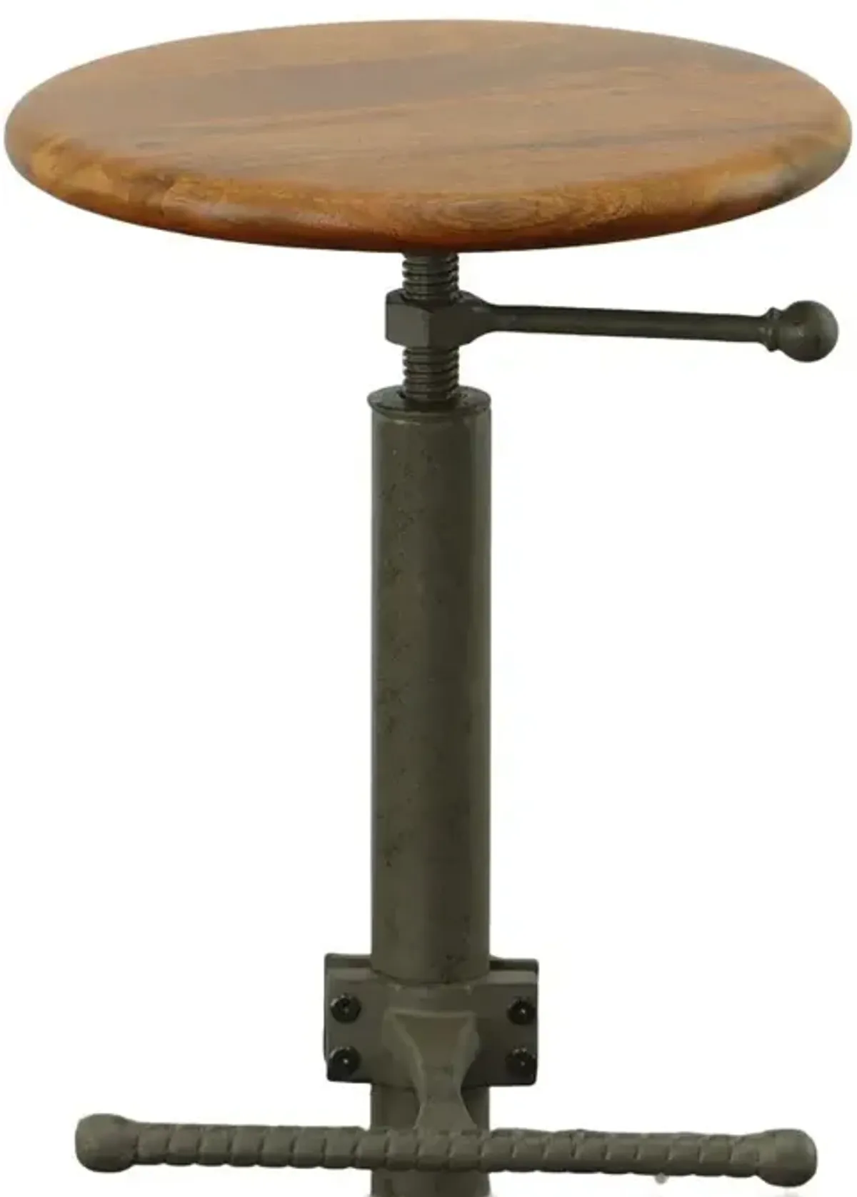 Carolina Living Justin Adjustable Barstool - Chestnut Seat - Industrial Base