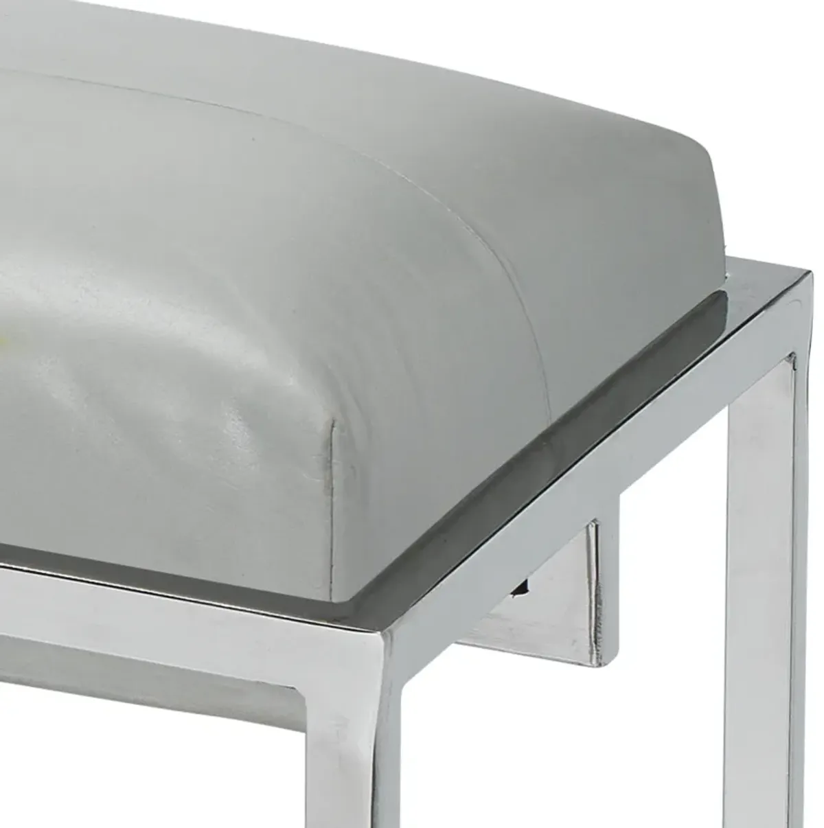 Shelby Leather Bench - Grey