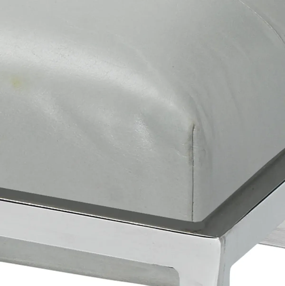 Shelby Leather Bench - Grey