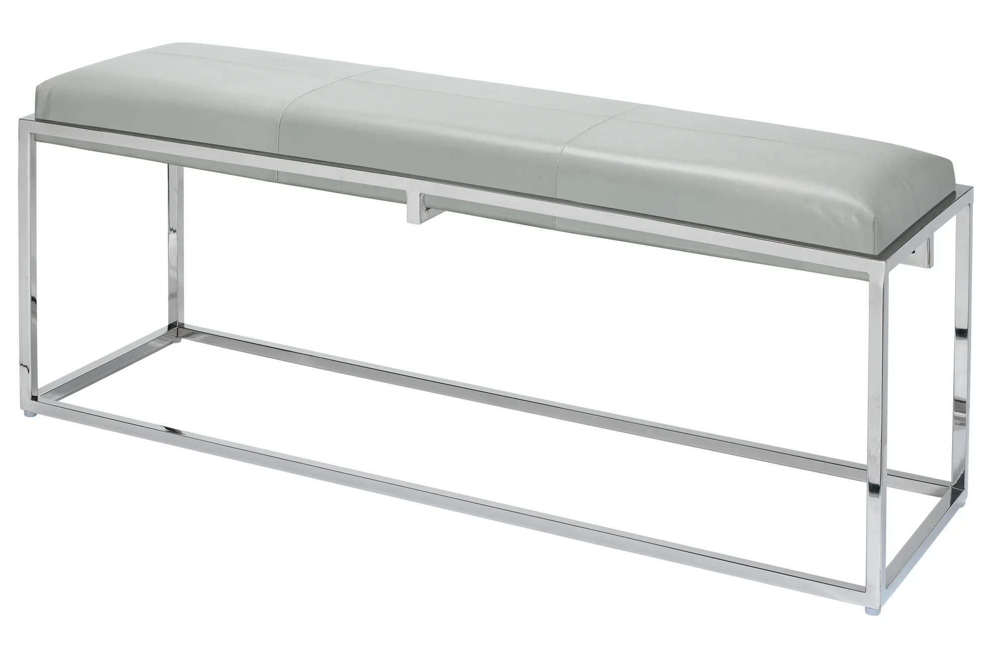 Shelby Leather Bench - Grey