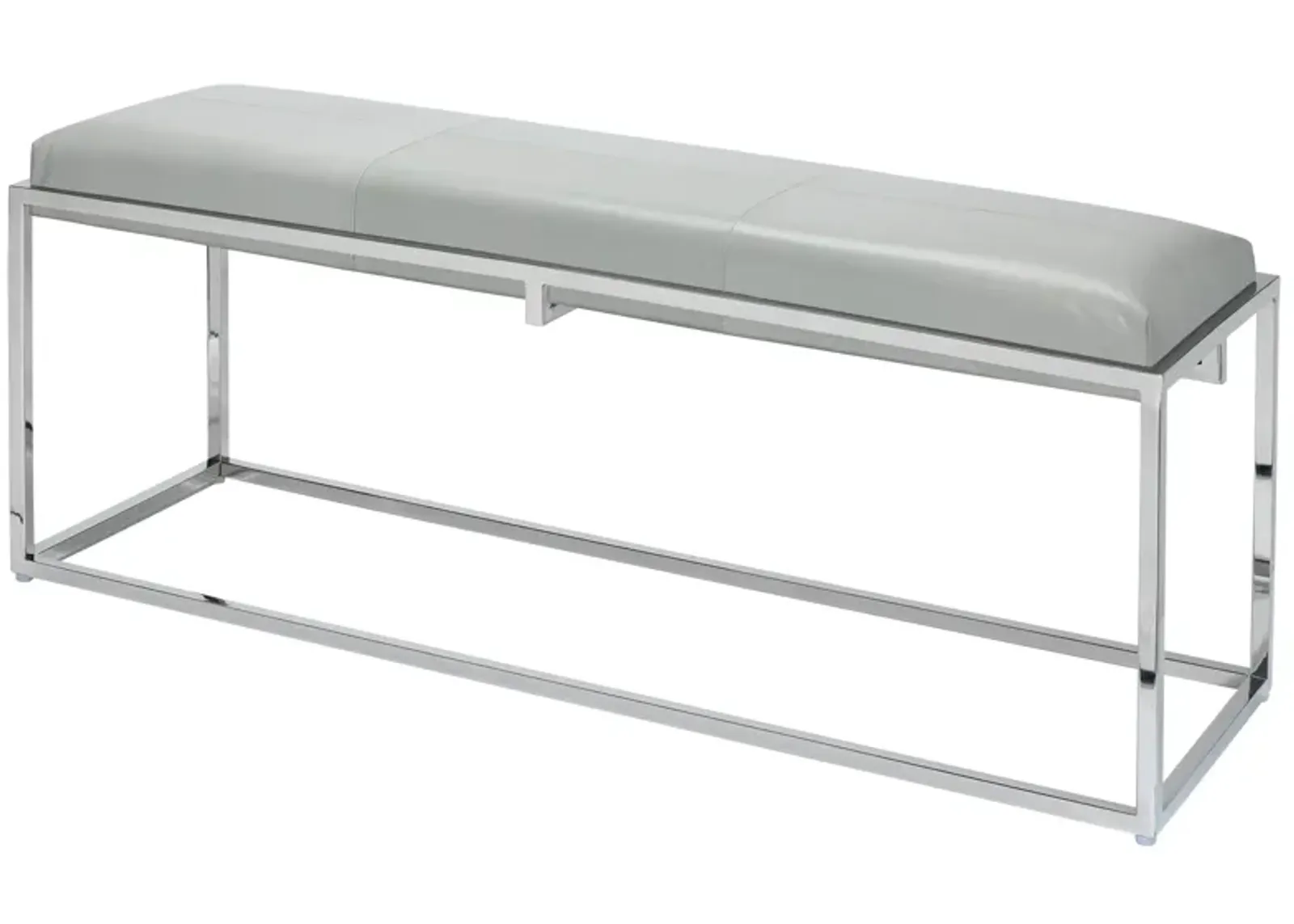 Shelby Leather Bench - Grey