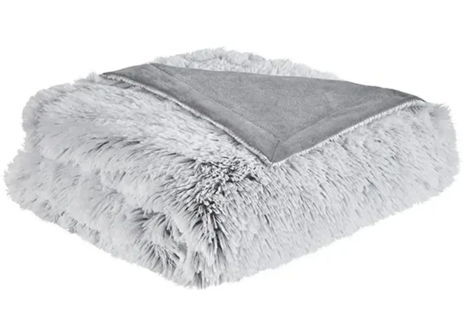 Belen Kox Frosty Print Shaggy Faux Fur Throw by Belen Kox, Belen Kox