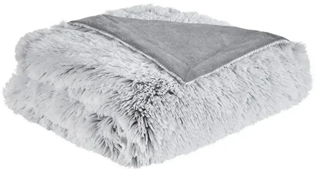 Belen Kox Frosty Print Shaggy Faux Fur Throw by Belen Kox, Belen Kox