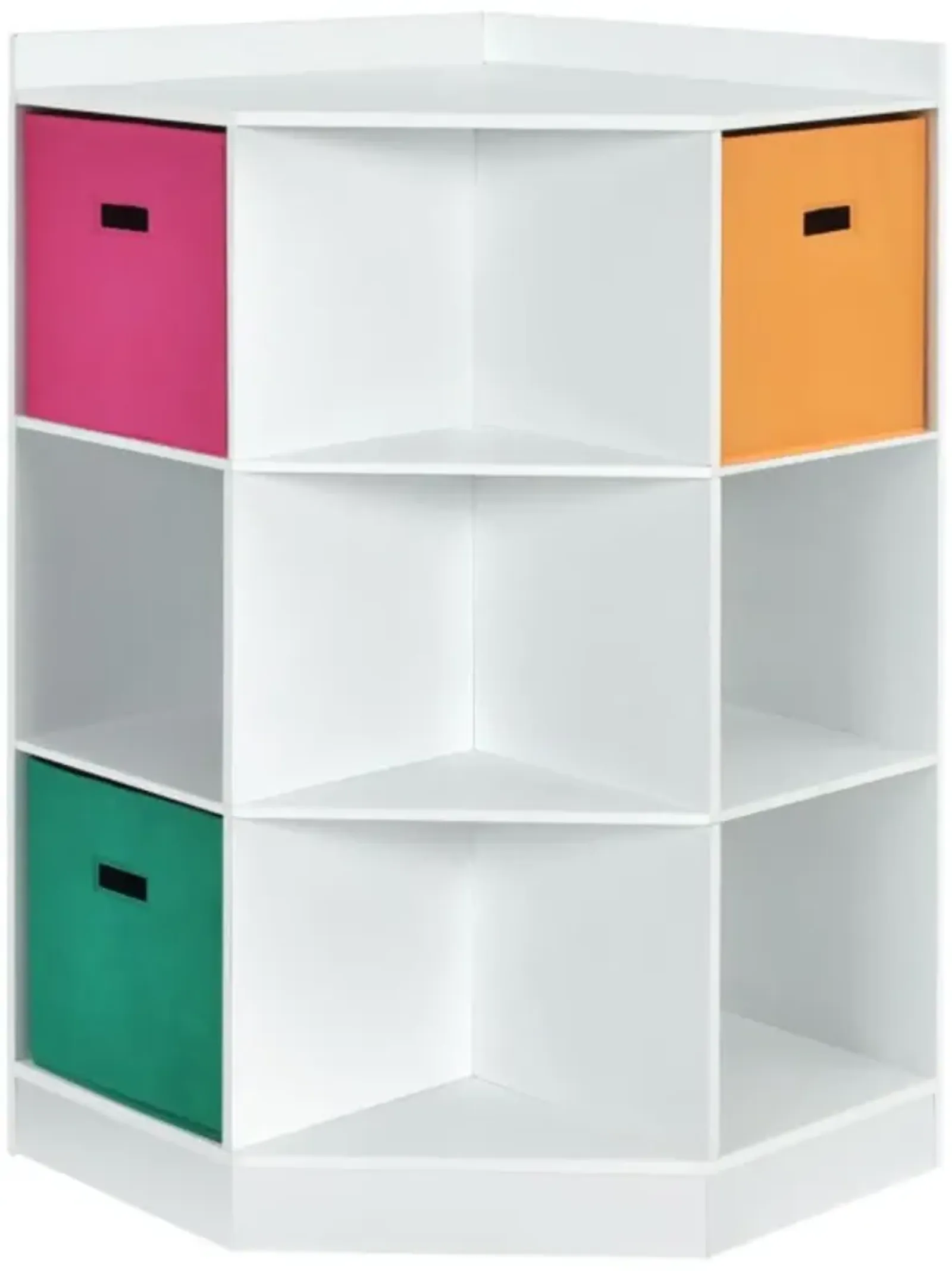 Hivvago 3-Tier Kids Storage Shelf Corner Cabinet with 3 Baskets