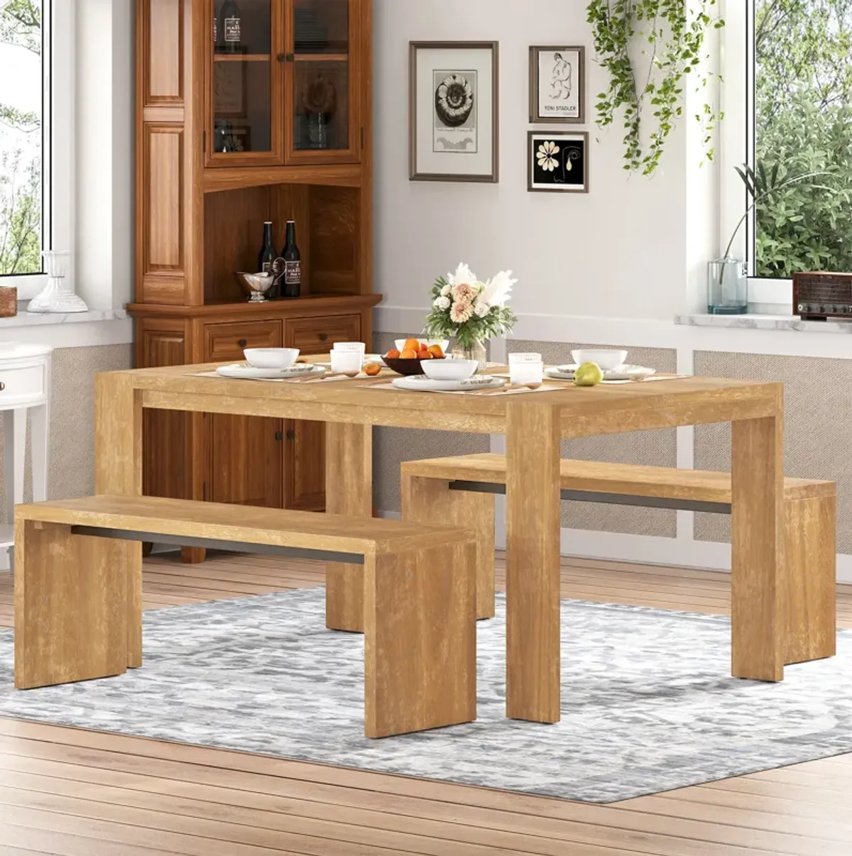 Merax  3-piece Farmhouse Dining Set