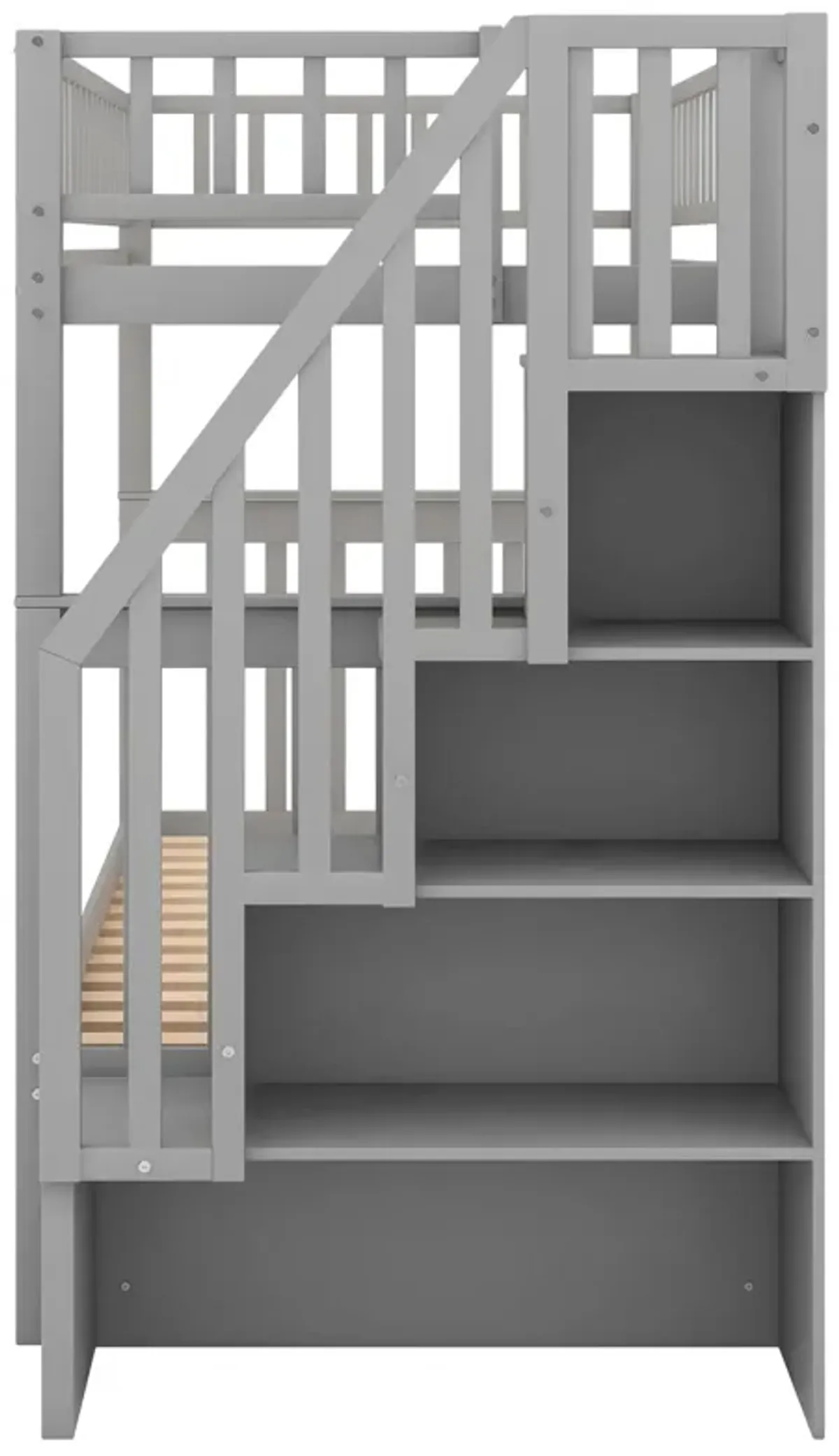 Merax Solid Bunk Bed with Trundle and Storage