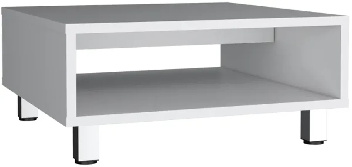 Chiniak Coffee Table 10.6" H, 1 shelf, 4 legs, Black