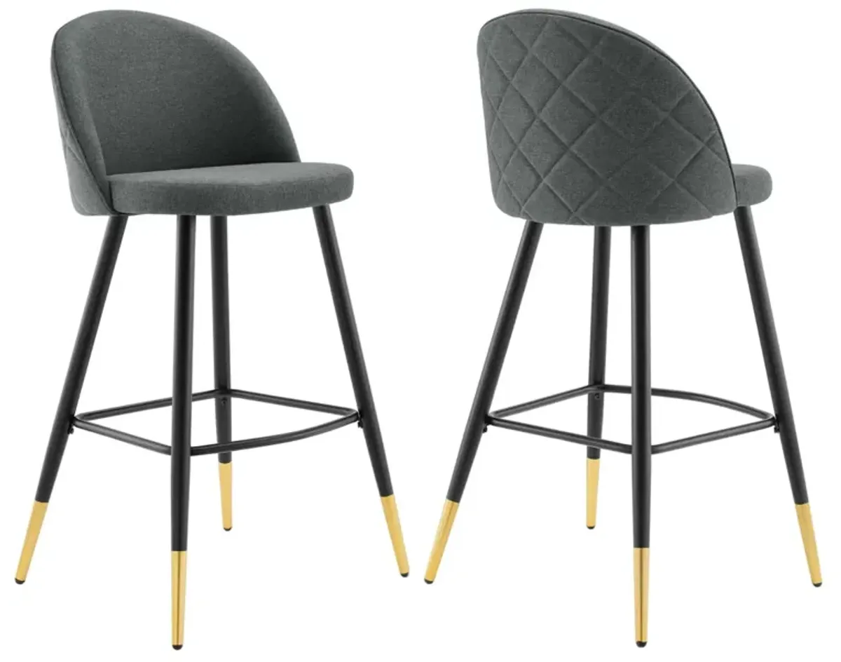 Charming Cordial Upholstered Bar Stools - Set of 2