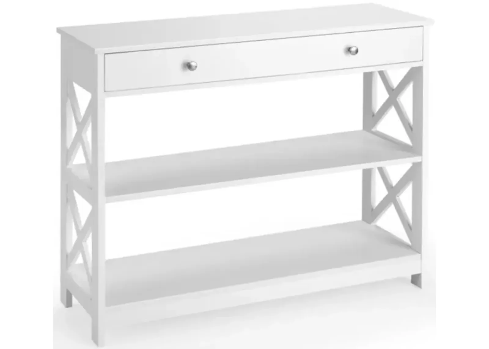 Hivvago Console Table 3-Tier with Drawer and Storage Shelves