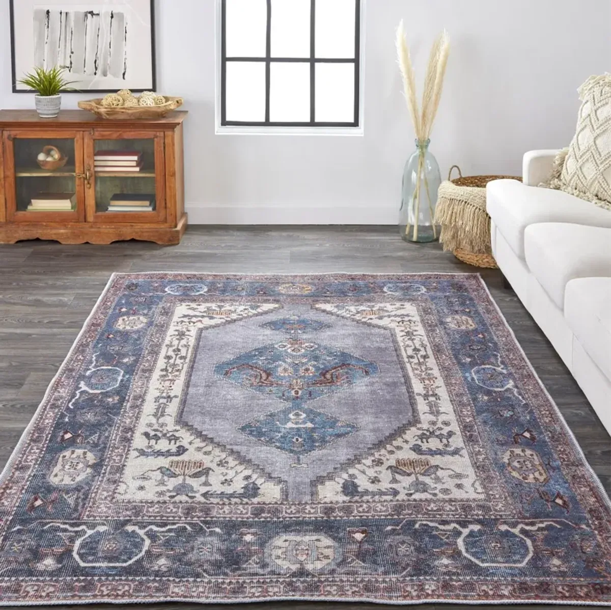 Percy 39AKF Blue/Brown/Ivory 9'2" x 12' Rug