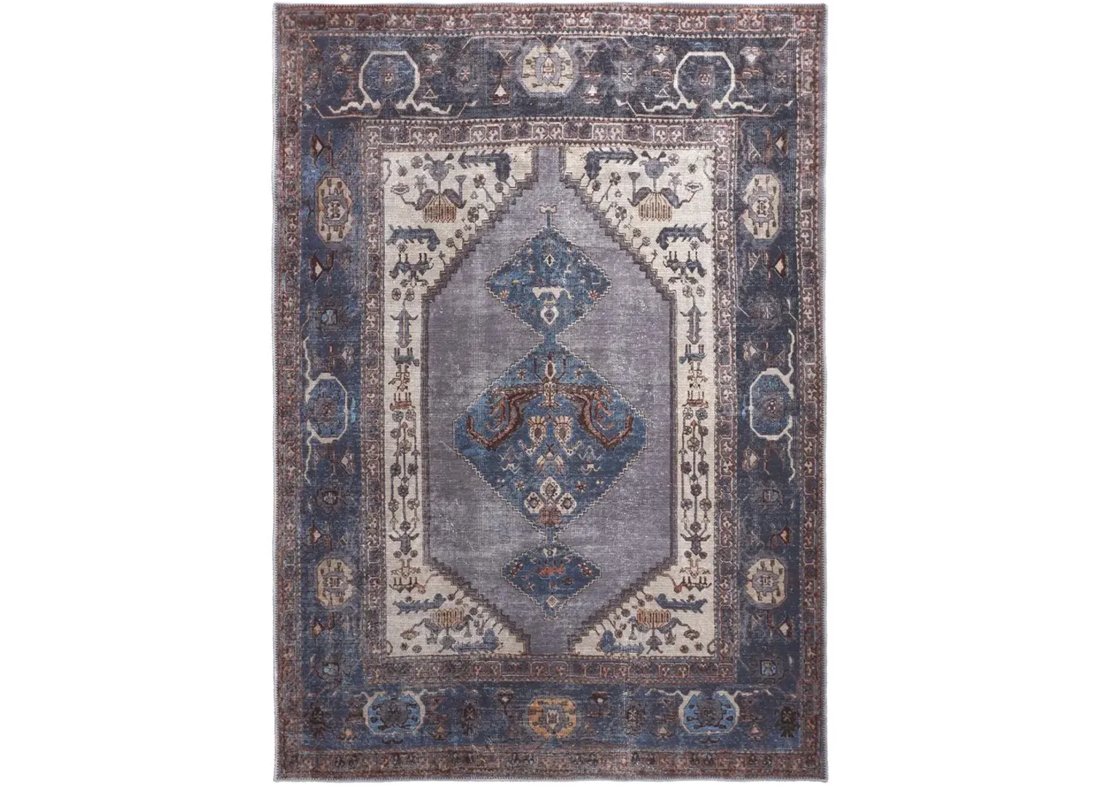 Percy 39AKF Blue/Brown/Ivory 9'2" x 12' Rug