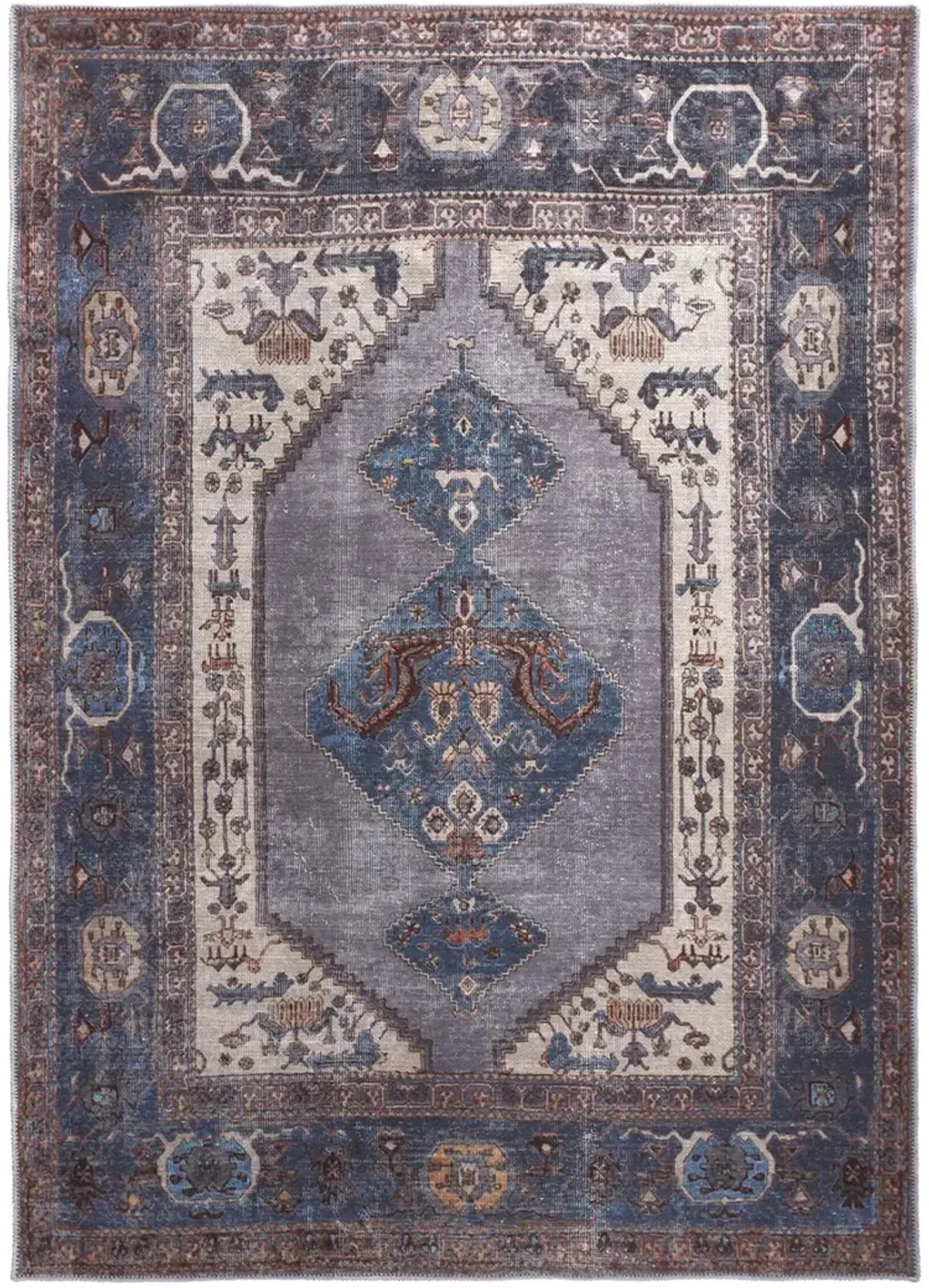 Percy 39AKF Blue/Brown/Ivory 9'2" x 12' Rug