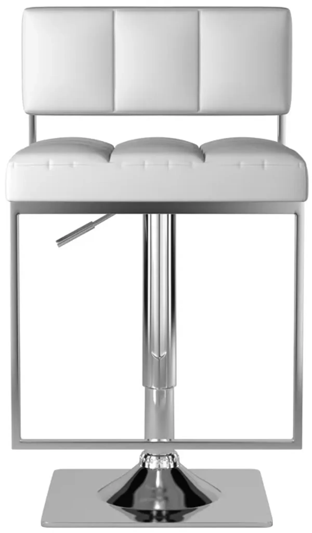 Adjustable Modern Metal Bar Stool, White & Silver-Benzara